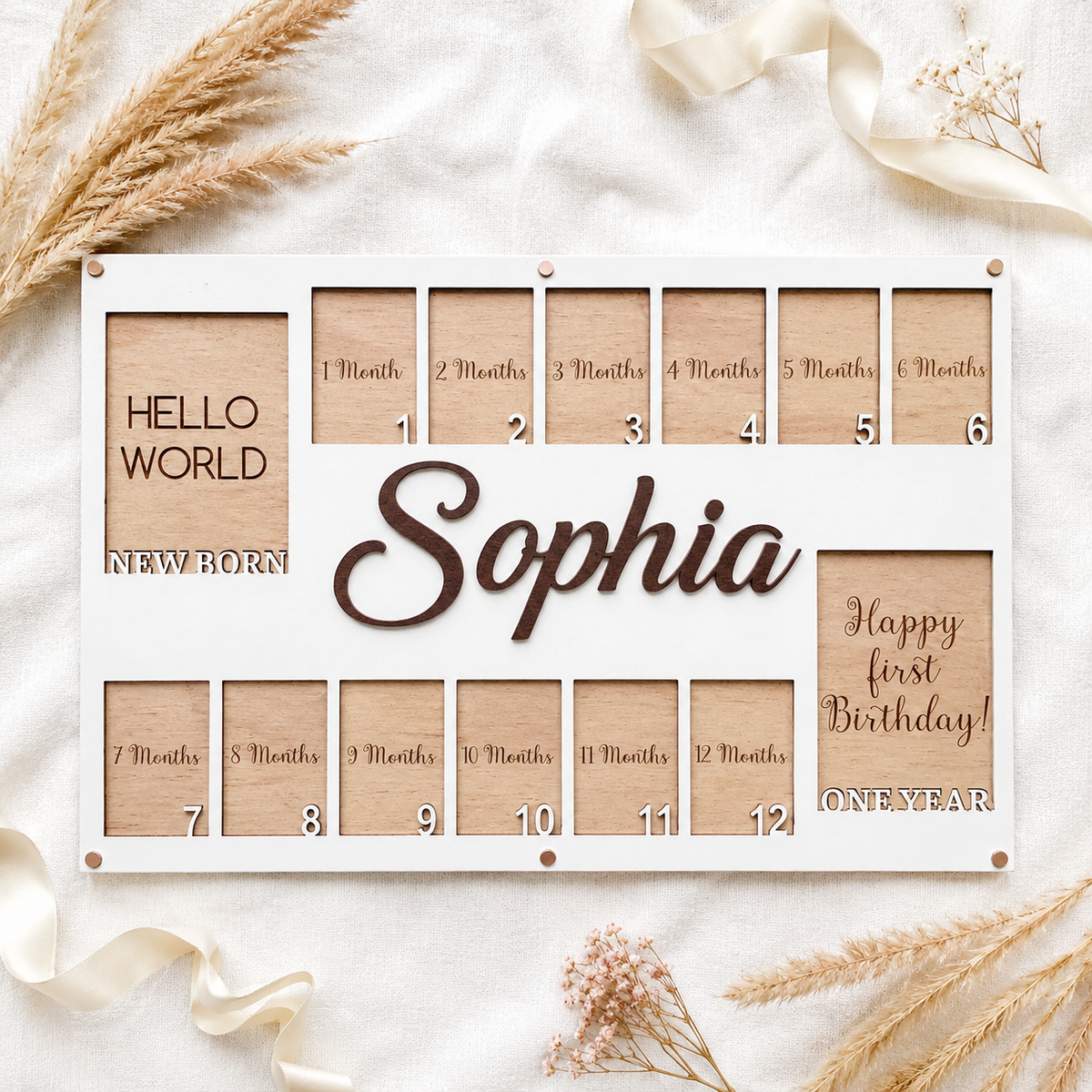 Personalized Baby First Year Photo Board