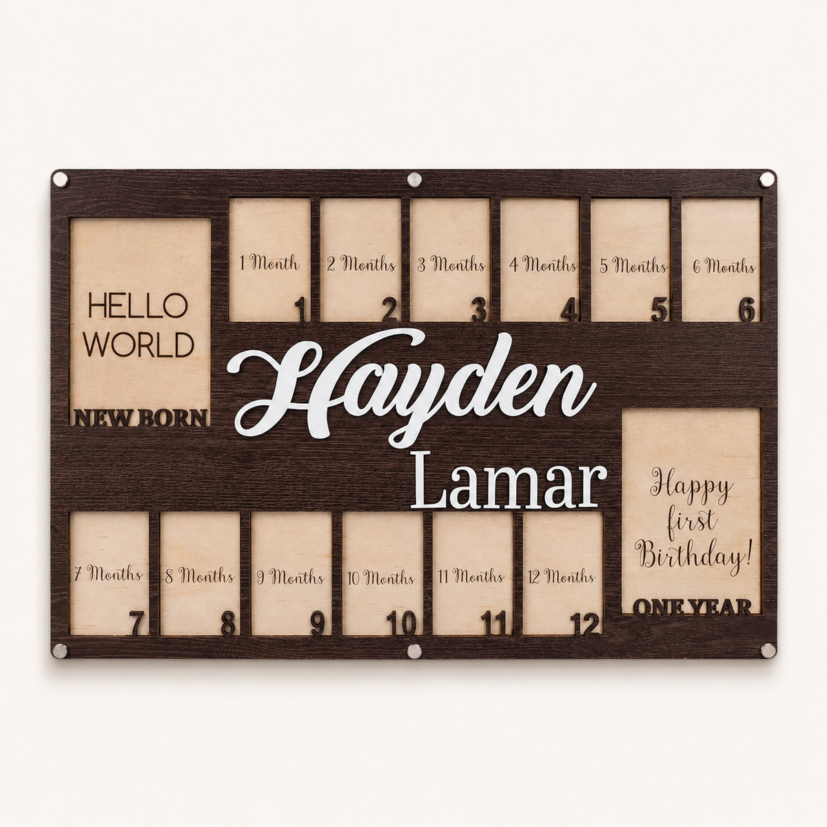Personalized Baby First Year Photo Board