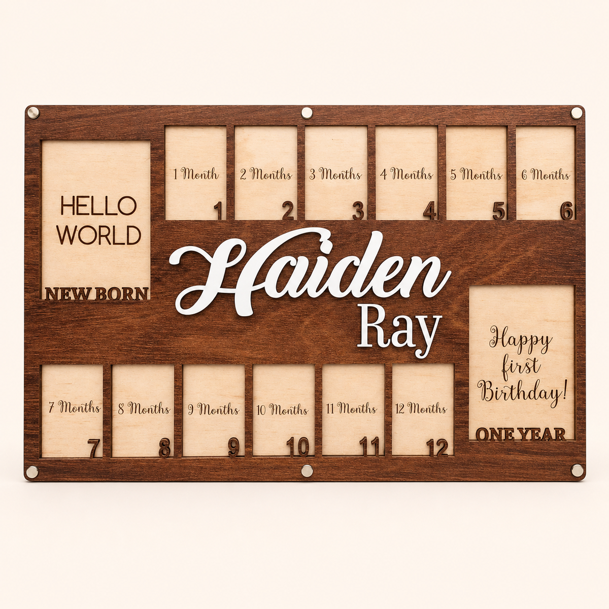 Personalized Baby First Year Photo Board