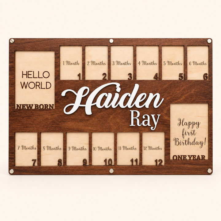 Personalized Baby First Year Photo Board