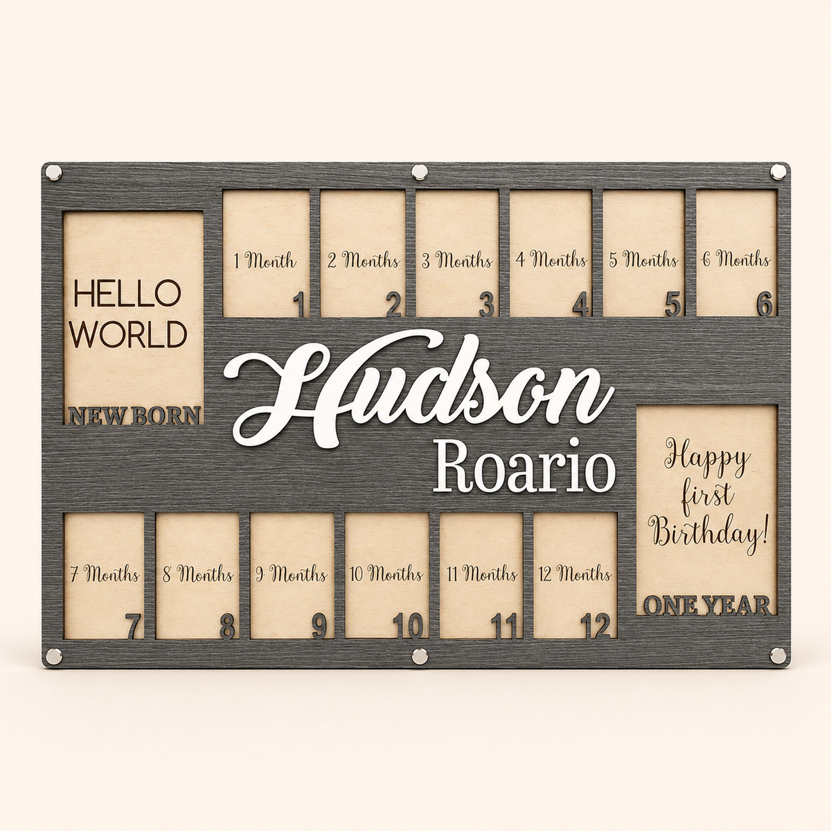 Personalized Baby First Year Photo Board