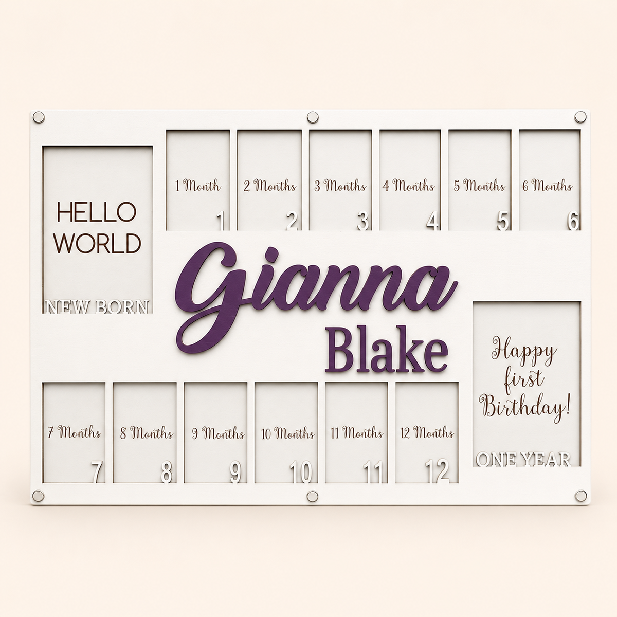 Personalized Baby First Year Photo Board