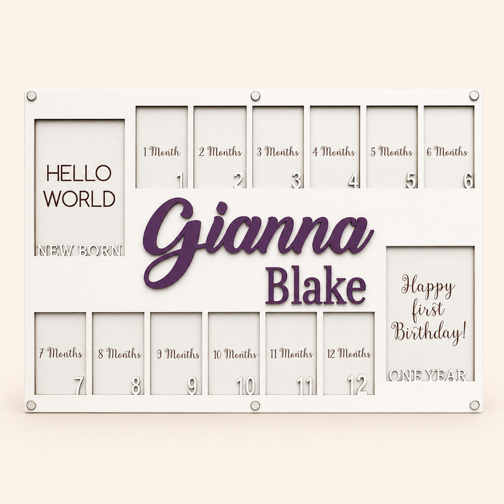 Personalized Baby First Year Photo Board