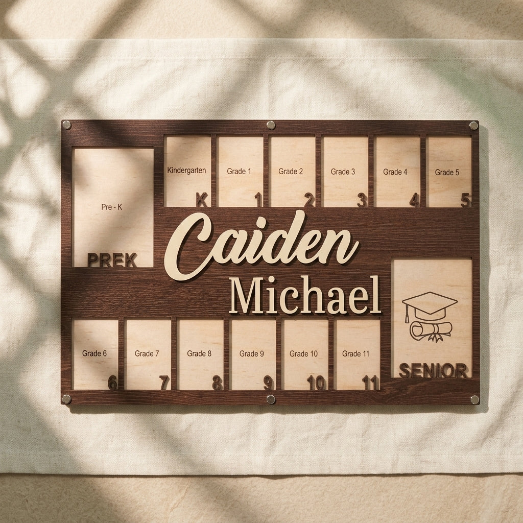 Personalized School Years Photo Frame - Pre-K to Graduation Keepsake