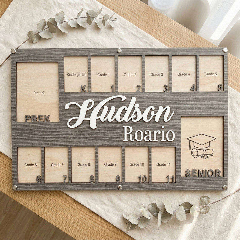 Personalized School Years Photo Frame - Pre-K to Graduation Keepsake