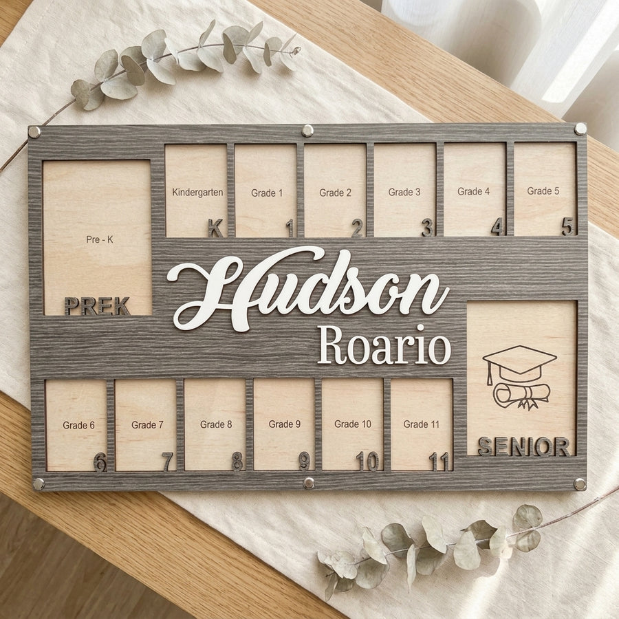 Personalized School Years Photo Frame - Pre-K to Graduation Keepsake