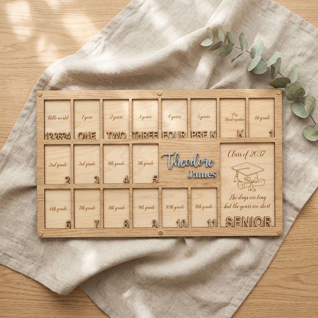 Personalized Newborn to Graduation Photo Frame