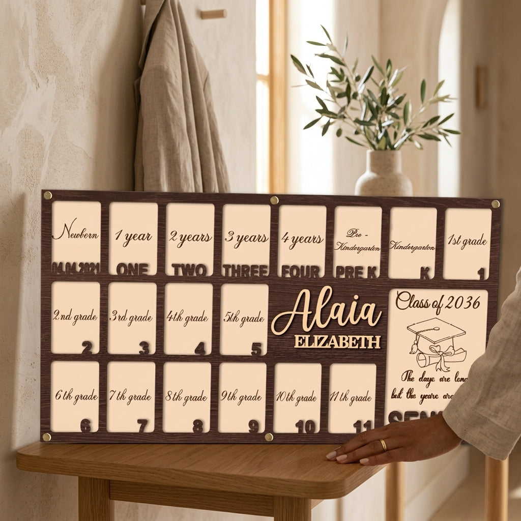 Personalized Newborn to Graduation Photo Frame