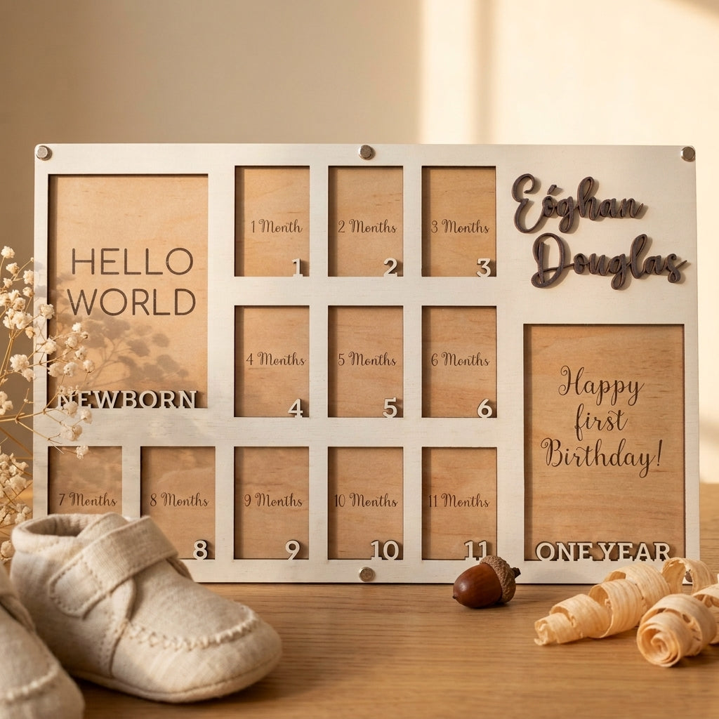 Personalized Baby First Year Milestone Board