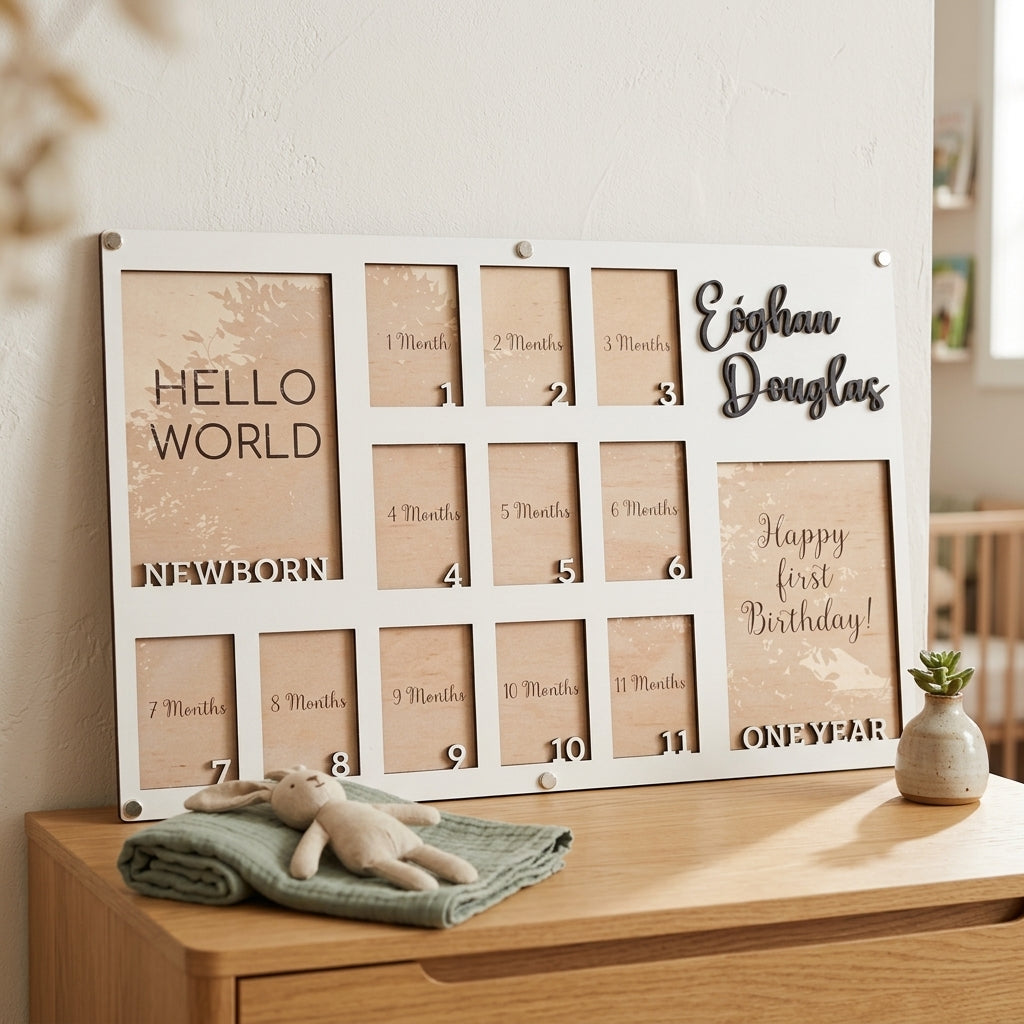 Personalized Baby First Year Milestone Board