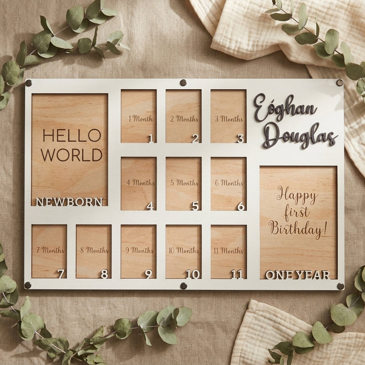 Personalized Baby First Year Milestone Board
