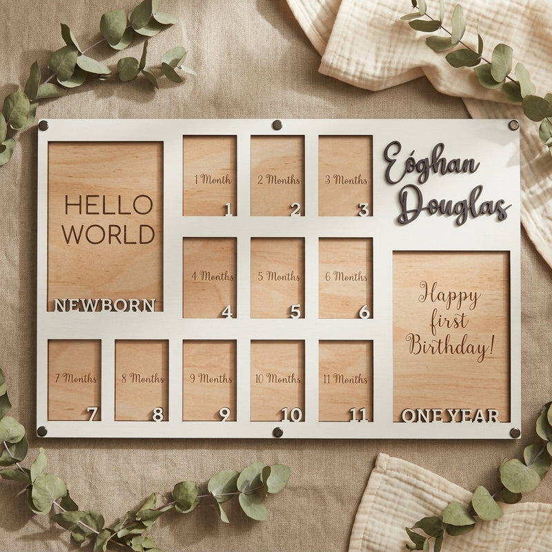 Personalized Baby First Year Milestone Board