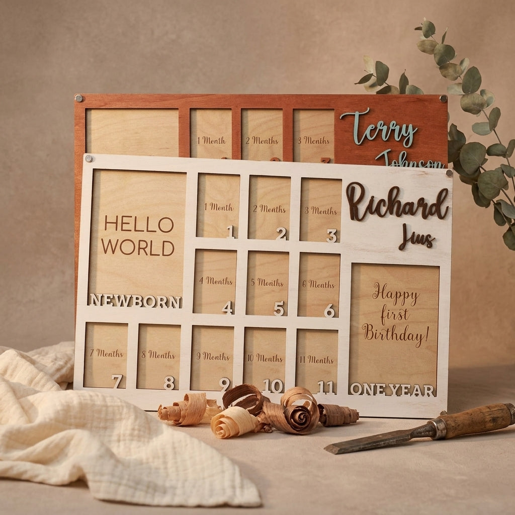 Personalized Baby First Year Milestone Board