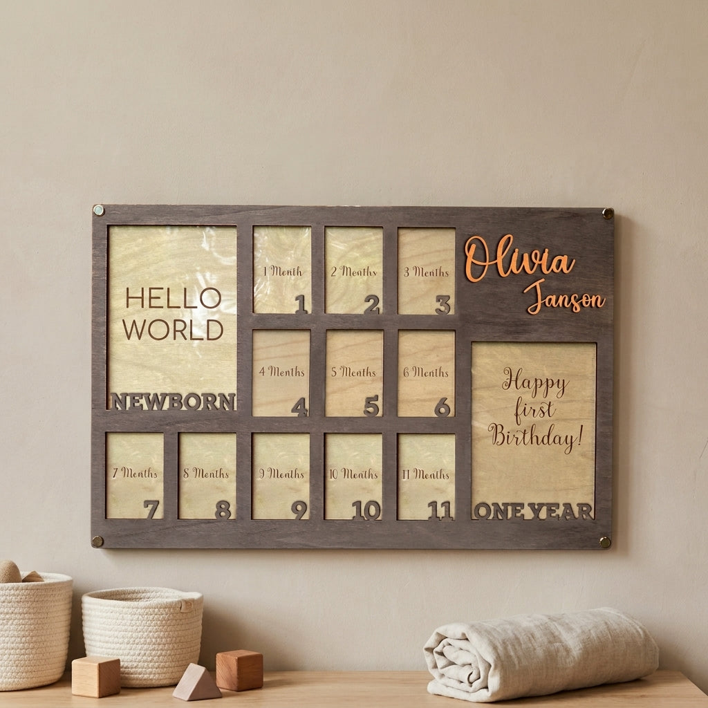 Personalized Baby First Year Milestone Board