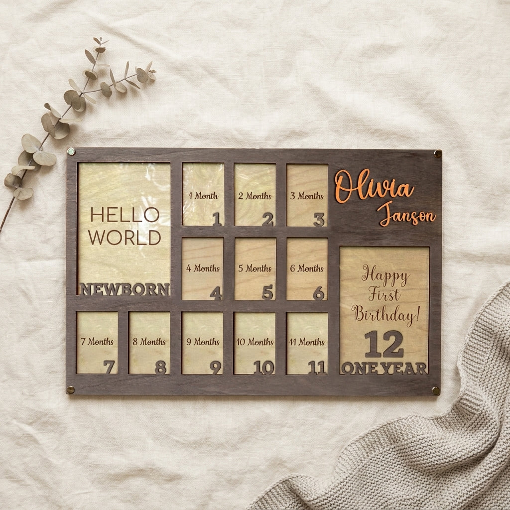 Personalized Baby First Year Milestone Board