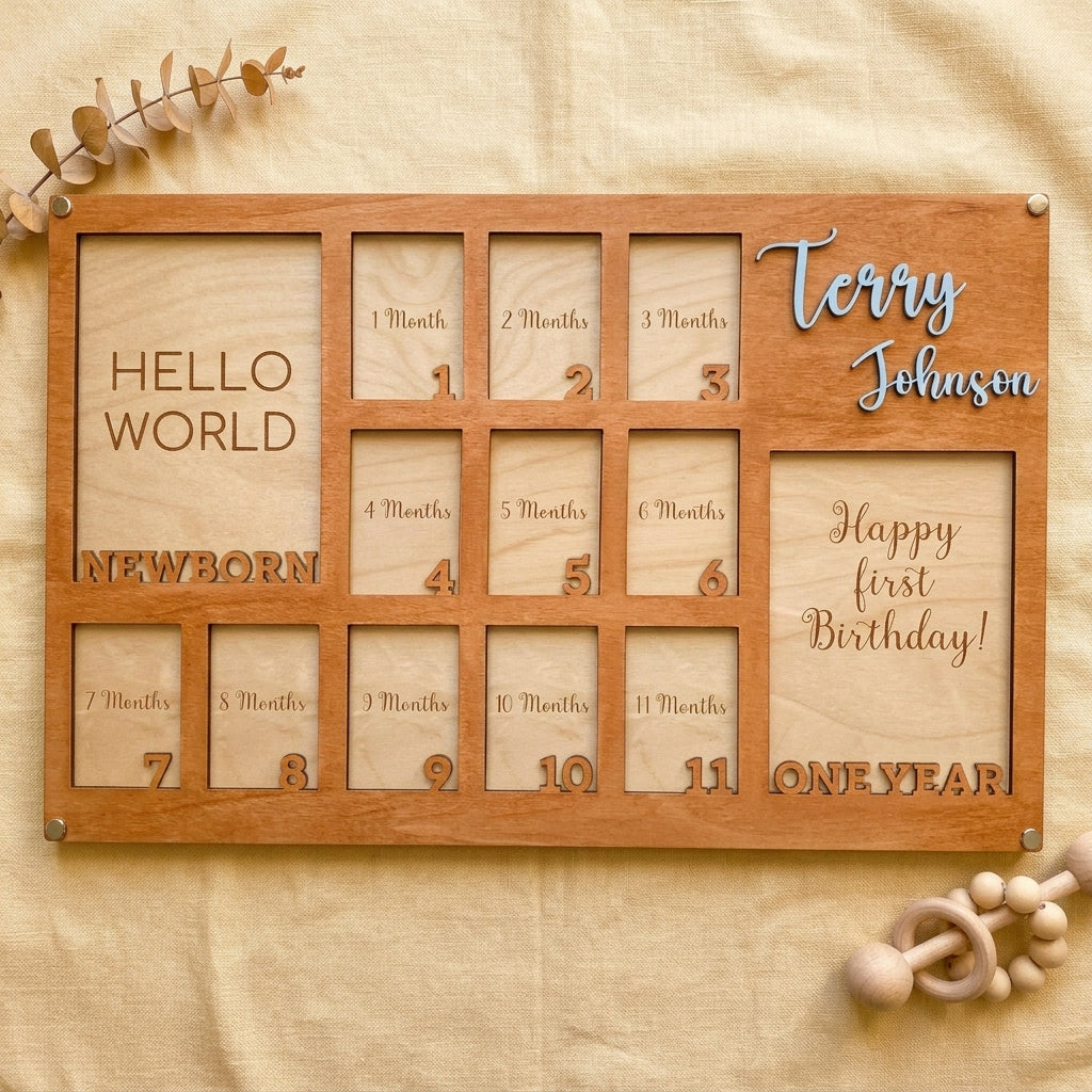 Personalized Baby First Year Milestone Board